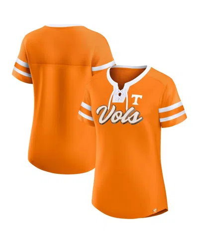 Fanatics Women's Tennessee Orange Tennessee Volunteers Iconic Athena Lace-up T-shirt