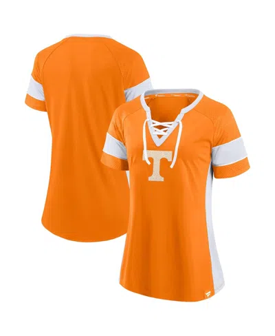 Fanatics Women's Tennessee Orange Tennessee Volunteers Unmasked Hero Block Party Athena Lace-up Top