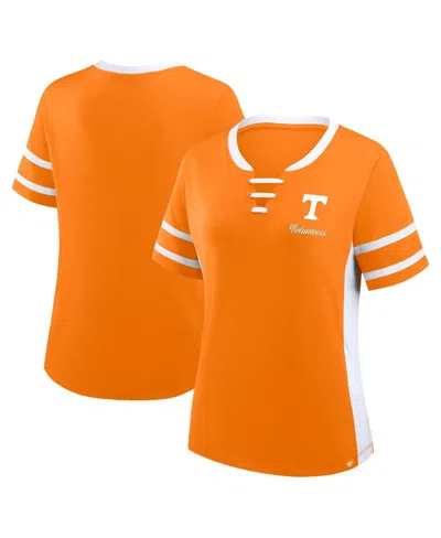 Fanatics Women's Tennessee Orange/white Tennessee Volunteers Be Fearless Athena Lace-up T-shirt