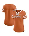 Fanatics Women's Texas Orange Texas Longhorns Iconic Athena Lace-up T-shirt In Burnt Orange