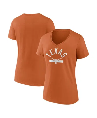Fanatics Women's Texas Orange Texas Longhorns Iconic Game Used V-neck T-shirt In Burnt Orange