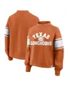 Fanatics Women's Texas Orange Texas Longhorns Oversized Hometown Premium Punt Coverage Raglan Pullover Sweats In Brown