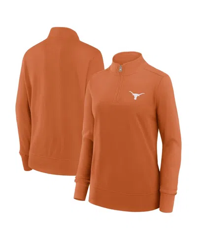 Fanatics Women's Texas Orange Texas Longhorns Velocity French Terry Quarter-zip Jacket In Burnt Orange,gray