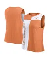 Fanatics Women's Texas Orange/white Texas Longhorns Colorblock High Neck Tank Top In Burnt Orange,white