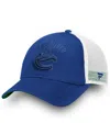 Fanatics Women's Vancouver Canucks Blue/white Iconic Lockup Adjustable Trucker Hat In Multi