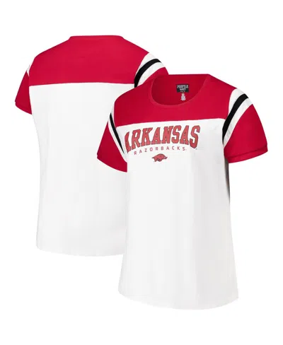 Fanatics Women's White Arkansas Razorbacks Plus Size Winning Gear T-shirt