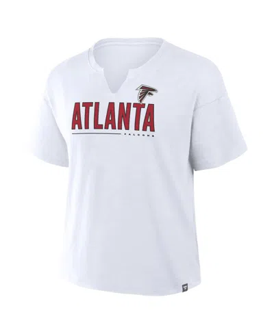 Fanatics Women's White Atlanta Falcons Redzone Slub Boxy T-shirt