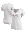 Fanatics Women's White Boston Red Sox Floral Arched Logo V-neck T-shirt In White
