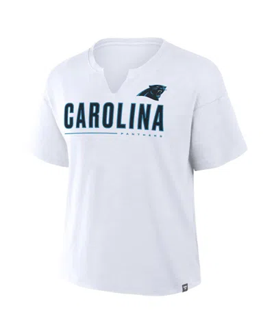Fanatics Women's White Carolina Panthers Redzone Slub Boxy T-shirt