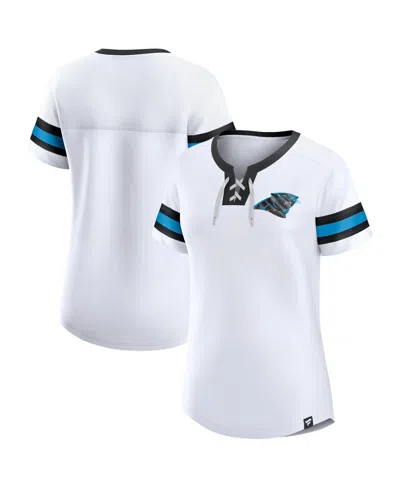 Fanatics Women's White Carolina Panthers Sunday Best Lace-up T-shirt