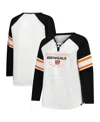 Fanatics Women's White Cincinnati Bengals Plus Size Redzone Lace Up Long Sleeve T-shirt In White