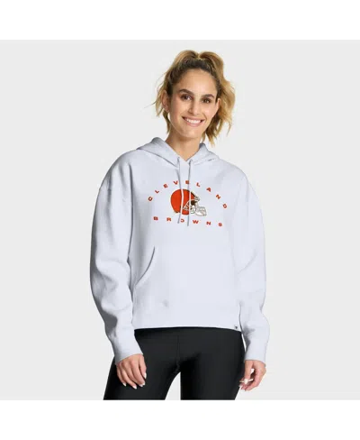 Fanatics Women's White Cleveland Browns Eligible Receiver Legacy Pullover Hoodie In Gray