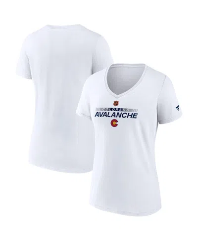 Fanatics Women's White Colorado Avalanche Special Edition V-neck T-shirt