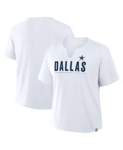 Fanatics Women's White Dallas Cowboys Redzone Slub Boxy T-shirt