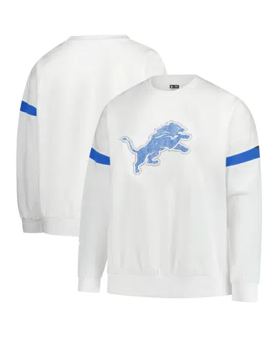 Fanatics Women's White Detroit Lions Plus Size Fleece Pullover Sweatshirt