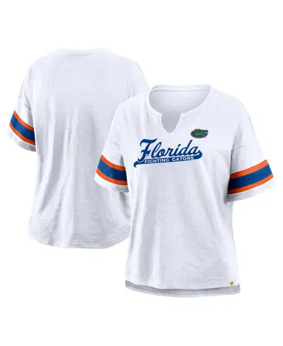 Fanatics Women's White Florida Gators Hometown Premium Script T-shirt In Animal Print
