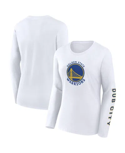 Fanatics Women's White Golden State Warriors Long Sleeve T-shirt