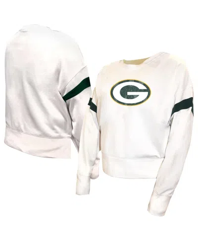 Fanatics Women's White Green Bay Packers Plus Size Fleece Pullover Sweatshirt