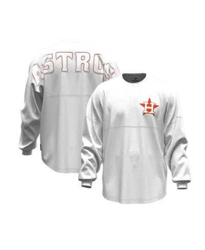 Fanatics Women's White Houston Astros Baseball Stitch Spirit Jersey Long Sleeve T-shirt