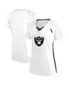 Fanatics Women's White Las Vegas Raiders Plus Size Glitter Lace-up V- Neck T-shirt