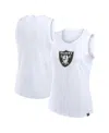 Fanatics Women's White Las Vegas Raiders Slub Tank Top In White