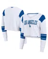 Fanatics Women's White Los Angeles Dodgers Stretch Cropped Fashion Long Sleeve T-shirt