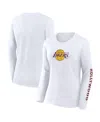 Fanatics Women's White Los Angeles Lakers Long Sleeve T-shirt