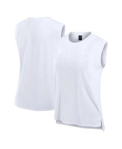 Fanatics Women's White Los Angeles Rams Studio Gym Tank Top