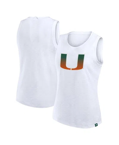 Fanatics Women's White Miami Hurricanes Activate Slub Tank Top