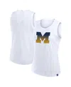 Fanatics Women's White Michigan Wolverines Activate Slub Tank Top In White