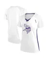 Fanatics Women's White Minnesota Vikings Plus Size Glitter Lace-up V- Neck T-shirt In White