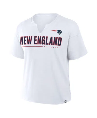 Fanatics Women's White New England Patriots Redzone Slub Boxy T-shirt