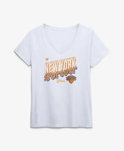 Fanatics Women's White New York Knicks 2026 Nba Finals Champions Hometown V-neck T-shirt
