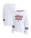 Fanatics Women's White Oklahoma Sooners Retro Power Striped Long Sleeve T-shirt