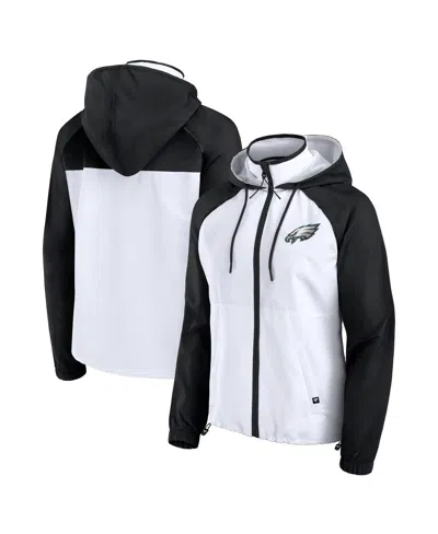Fanatics Women's White Philadelphia Eagles Full-zip Anorak Hoodie Jacket In Multi