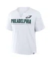 Fanatics Women's White Philadelphia Eagles Redzone Slub Boxy T-shirt In White