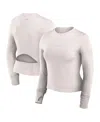 Fanatics Women's White Philadelphia Eagles Studio Fitted Long Sleeve Gym Top In White