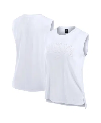 Fanatics Women's White Philadelphia Eagles Studio Gym Tank Top