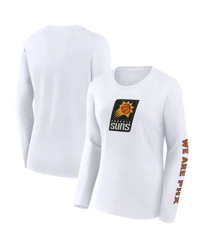 Fanatics Women's White Phoenix Suns Long Sleeve T-shirt In Neutral