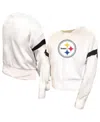 Fanatics Women's White Pittsburgh Steelers Plus Size Fleece Pullover Sweatshirt In White