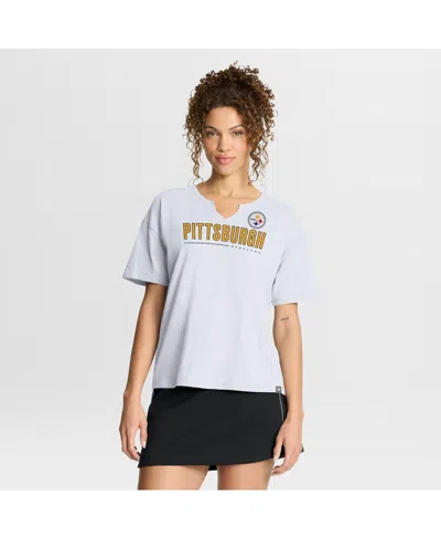 Fanatics Women's White Pittsburgh Steelers Redzone Slub Boxy T-shirt