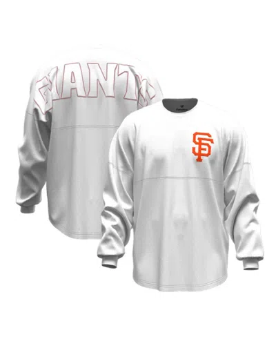 Fanatics Women's White San Francisco Giants Baseball Stitch Spirit Jersey Long Sleeve T-shirt In Gray