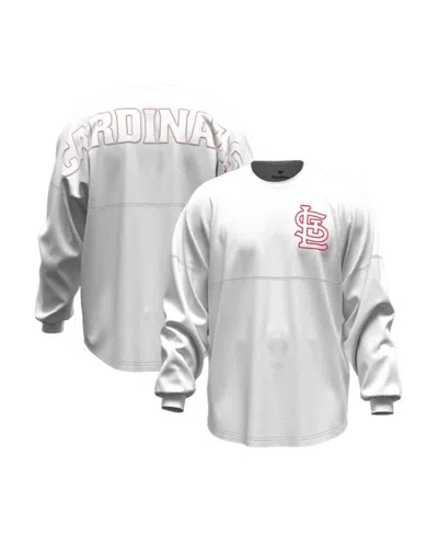 Fanatics Women's White St. Louis Cardinals Baseball Stitch Spirit Jersey Long Sleeve T-shirt