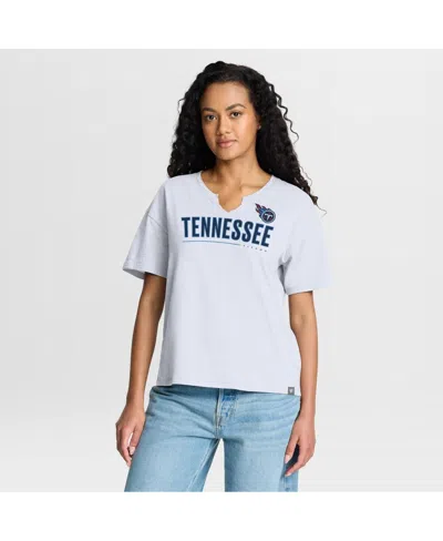 Fanatics Women's White Tennessee Titans Redzone Slub Boxy T-shirt