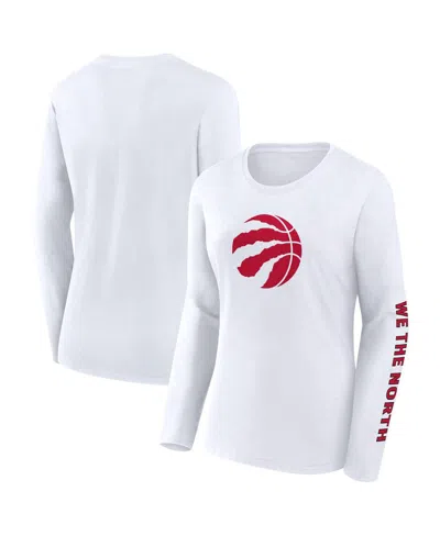 Fanatics Women's White Toronto Raptors Long Sleeve T-shirt
