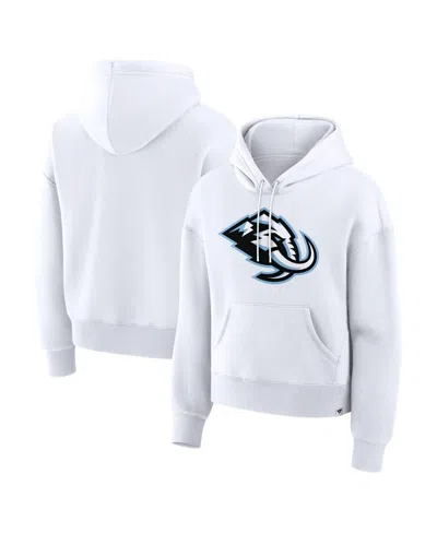 Fanatics Women's White Utah Mammoth Primary Logo Legacy Fleece Pullover Hoodie