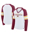 Fanatics Women's White Washington Commanders Plus Size Redzone Lace Up Long Sleeve T-shirt In Multi