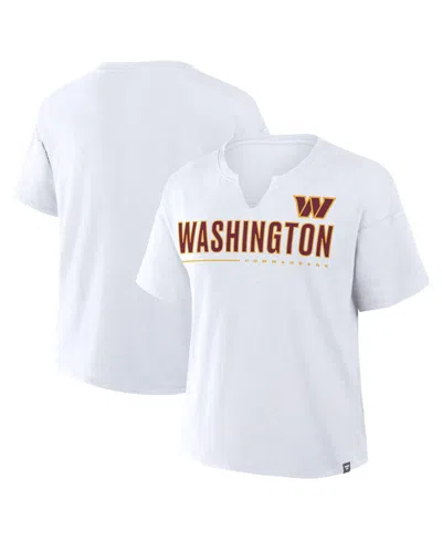 Fanatics Women's White Washington Commanders Redzone Slub Boxy T-shirt