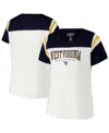 Fanatics Women's White West Virginia Mountaineers Plus Size Winning Gear T-shirt In Blue