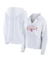 Fanatics Branded  White Oklahoma Sooners Striped Notch Neck Pullover Hoodie In White,gray
